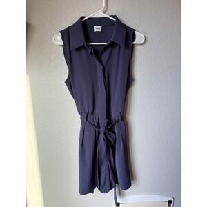 Kaia Womens Sleeveless Collared Button Down Romper